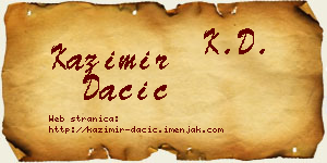 Kazimir Dačić vizit kartica
